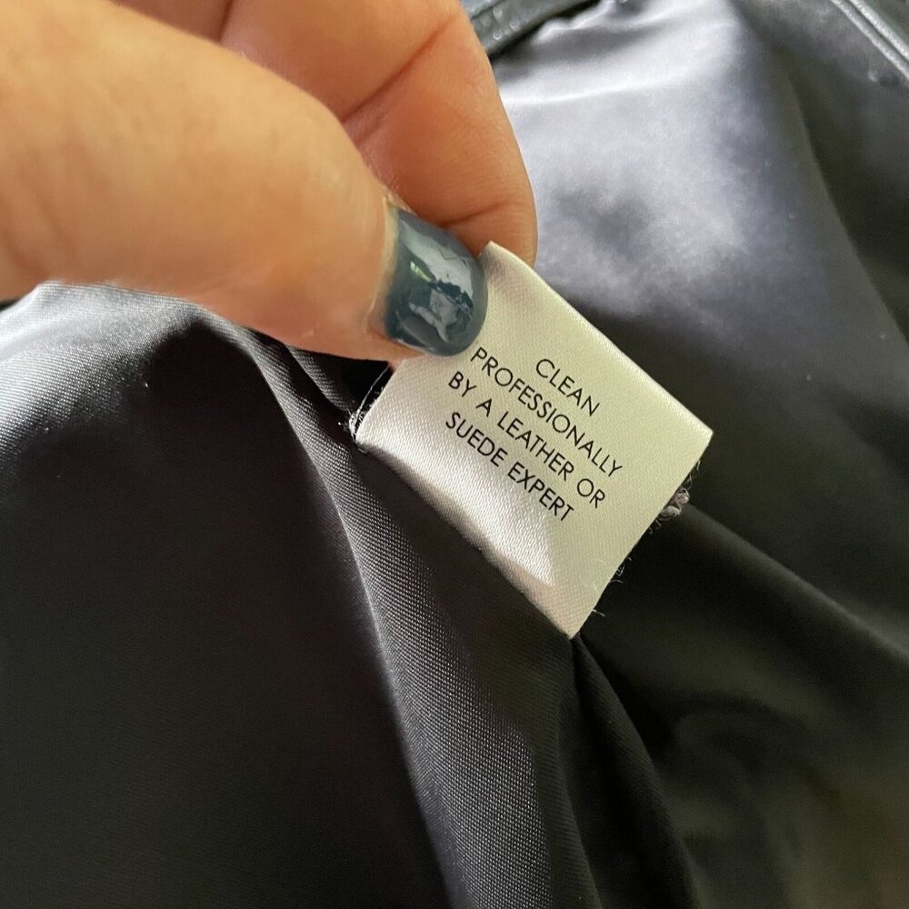 Calvin Klein Genuine Leather Trench Coat Women Small Black Classic Elegant Retro - Picture 8 of 15